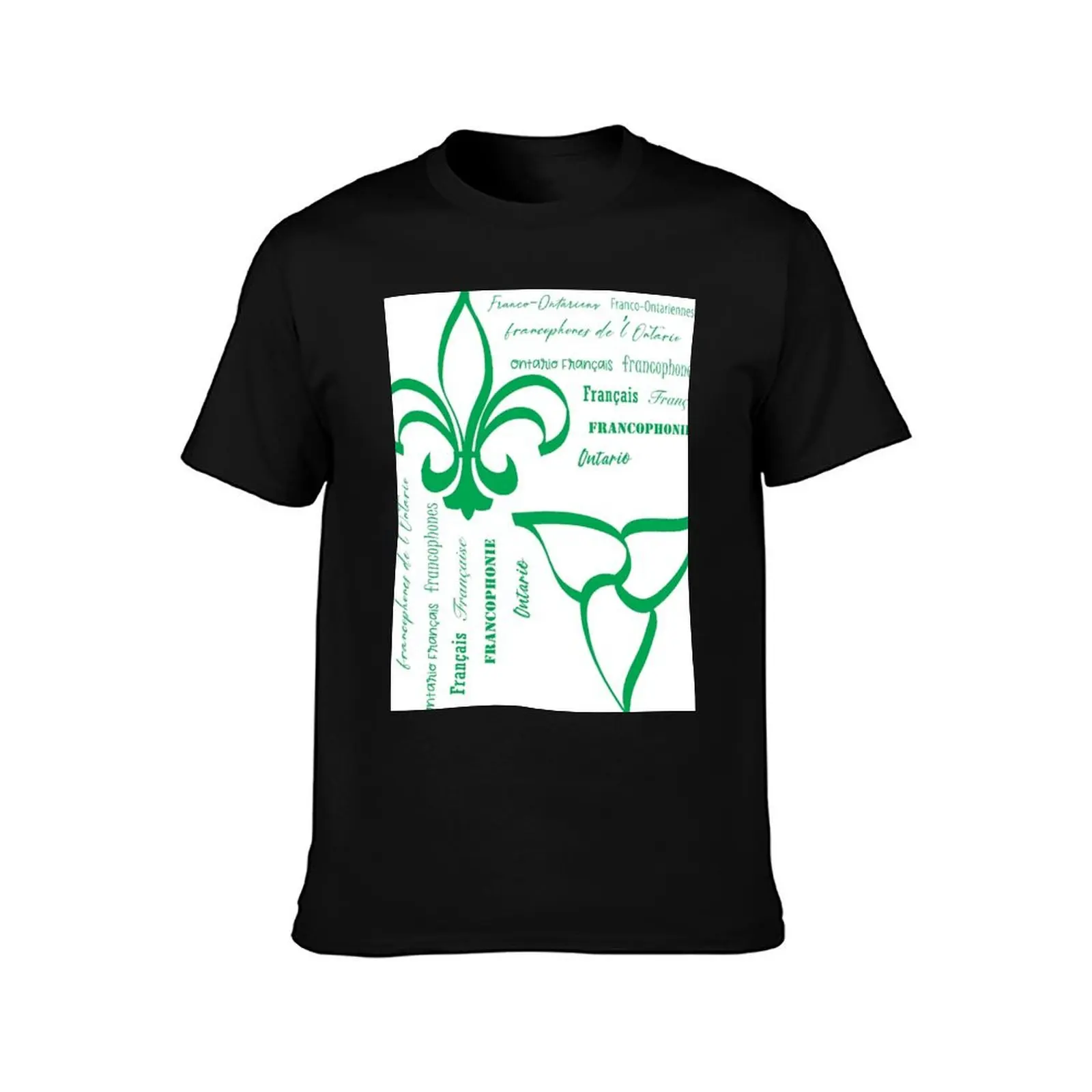 Franco-Ontarian logo design with text/phrases T-Shirt tops shirts graphic summer clothes mens designer t shirt