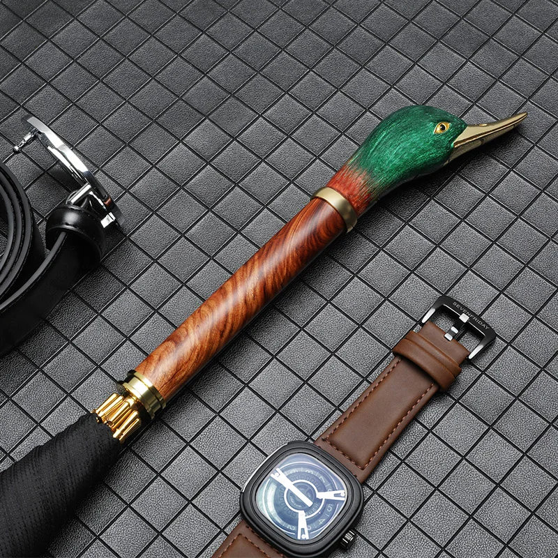 Gold-plated duck umbrella head creative umbrella men and women retro British long-handled umbrella business