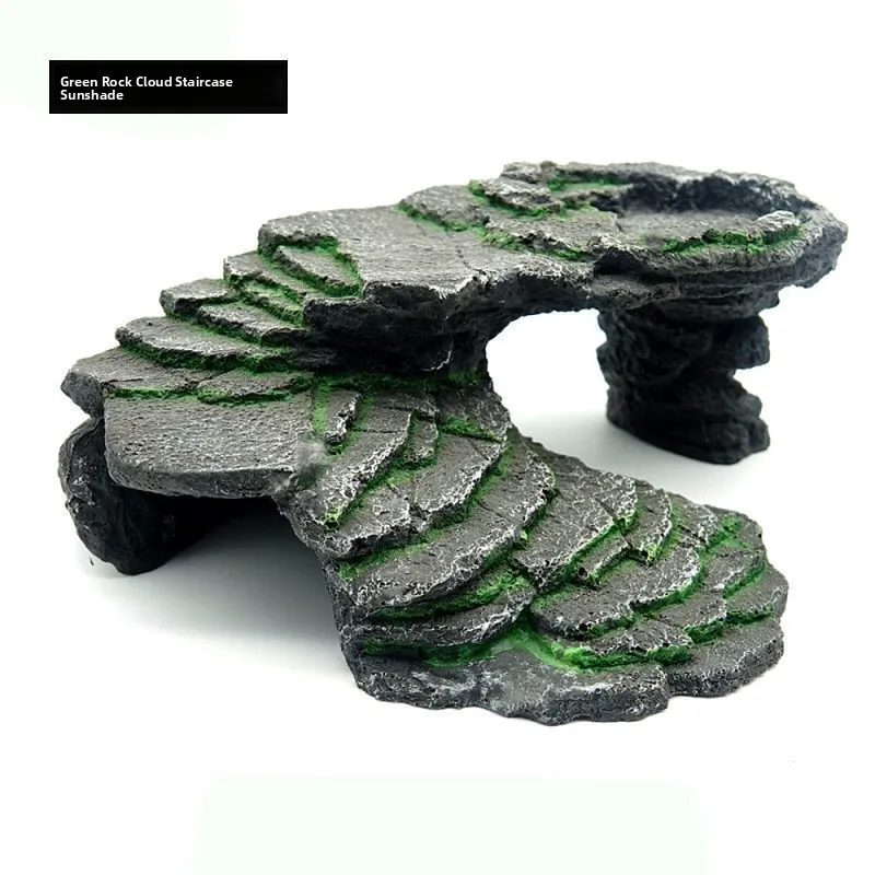 Turtle Sunbathing Platform Lizard Staircase Hideaway House Aquarium Pet Scenery Decoration ABS Material Land Turtle Suitable