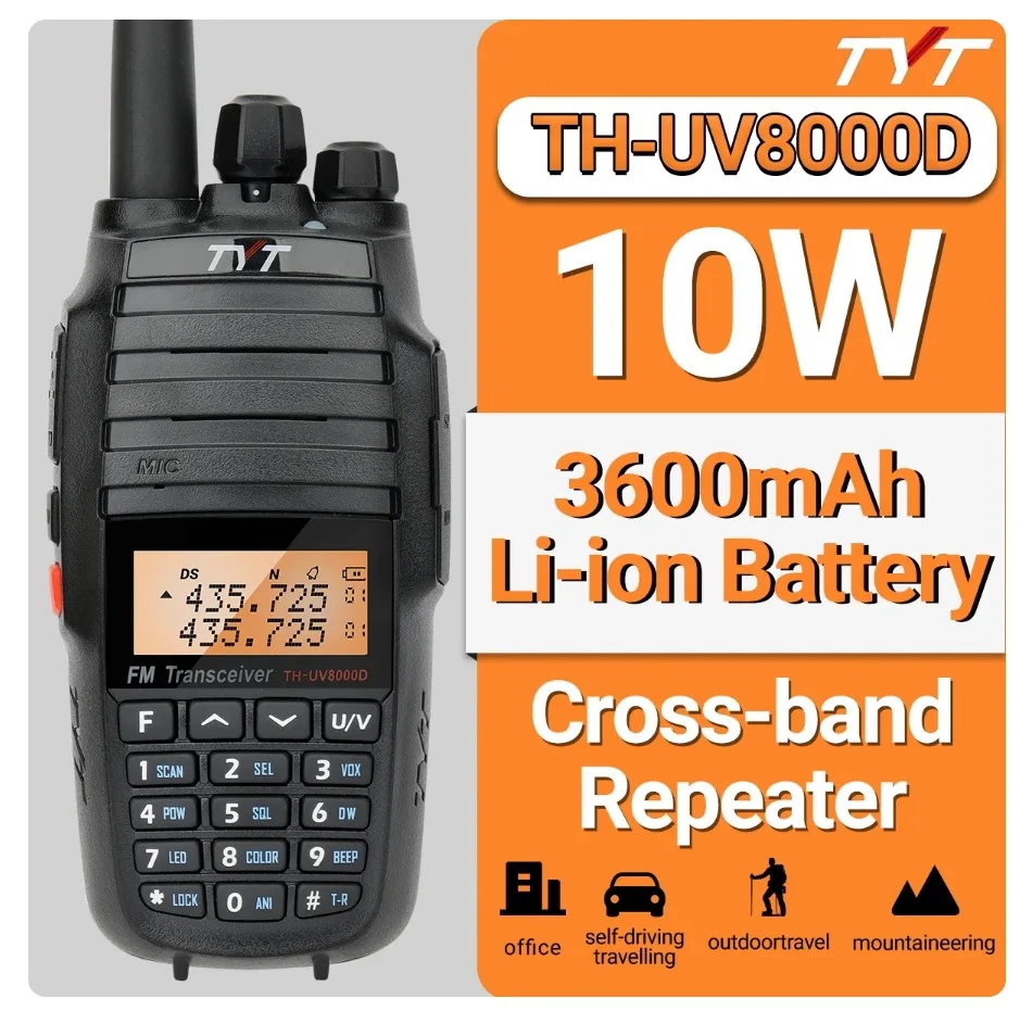 TYT TH-UV8000D wireless FM walkie-talkie UV dual-segment 10W high-power outdoor