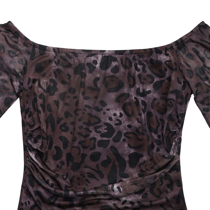 Dress Women Long Dresses Leopard Print Party Night Sexy Vestidos Off Shoulder High Waist Bodycon Club Elegant Y2k Streetwear
