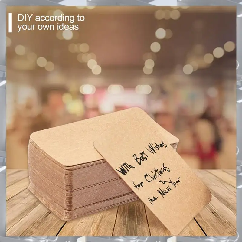 Hot Selling-100Pcs Blank Kraft Paper Business Cards Word Card Message Card DIY Gift Card,100Pcs Blank Kraft Paper Business Cards