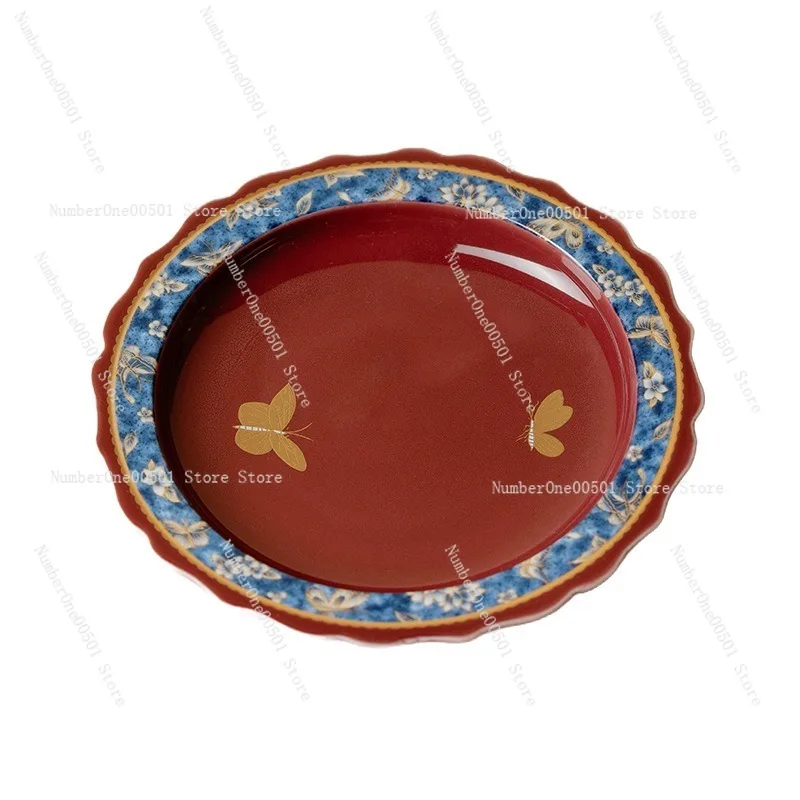 

Китайский золотой, серебряный инкрустированный поднос для чайника из селадона Wanhua с узором, сухая чайная основа, аксессуар для чайной церемонии, домашнее использование