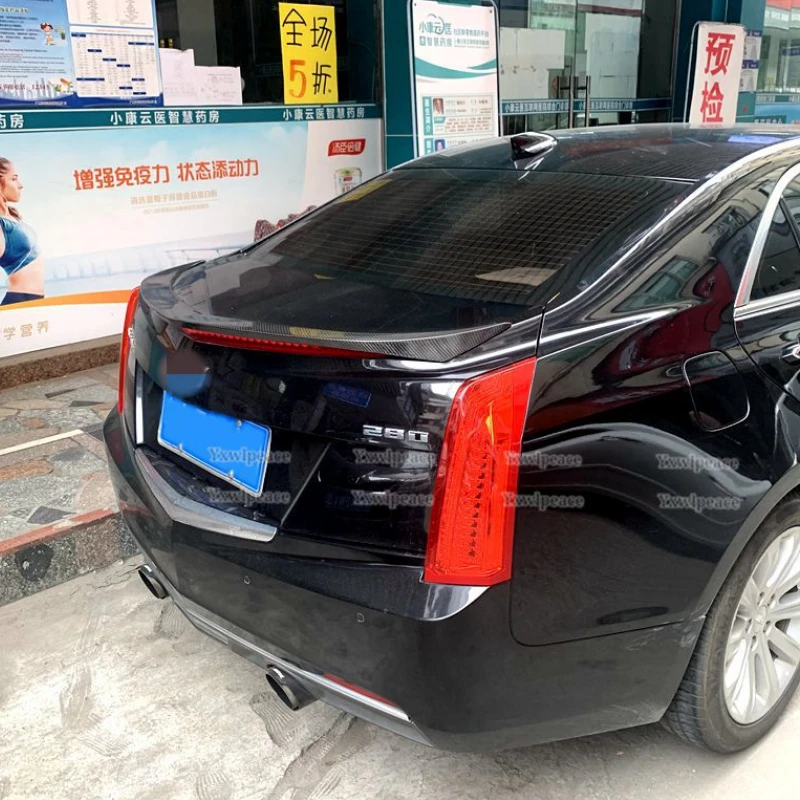 

For Cadillac ATS 2014 - 2019 V Style Spoiler ABS Material Unpainted Color Rear Trunk Lip Spoiler Trunk Wing Car Accessories