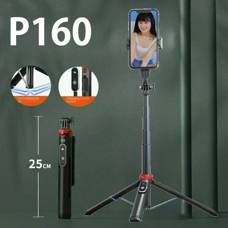 

P160 160CM Phone Tripod & Selfie Stick Extendable Cell Phone Tripod Stand with Wireless Remote and Phone Holder