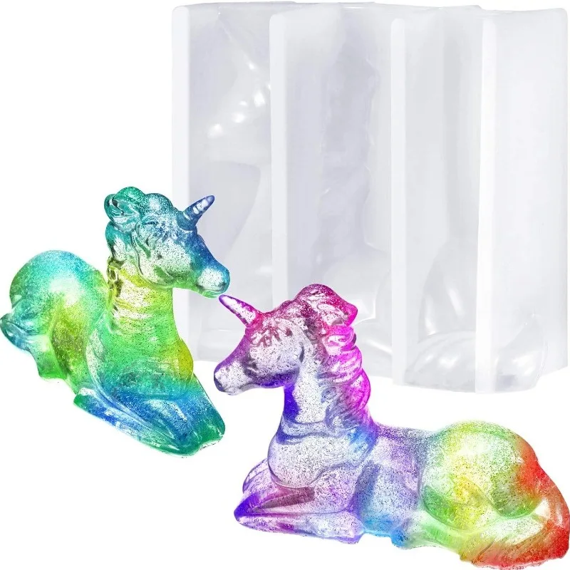 

3D Unicorn Silicone Mold Handmade Elegant Unicorn Shaped Epoxy Resin Casting Molds Soap Candle Making Supplies Birthday Gifts