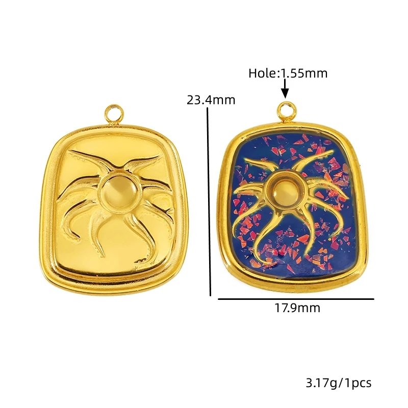 2pcs Stainless Steel Turtle Crab Conch Starfish Ocean Series Geometric Charms Pendant for DIY Necklaces Earrings Jewelry Making - view 6