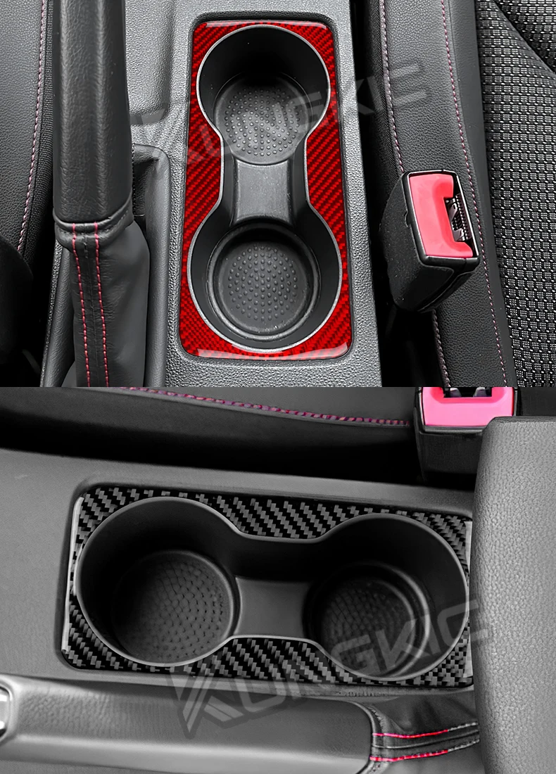 Echter, weicher Carbonfaser-Aufkleber für Seat Leon 2013 2014 2015 LHD RHD Auto-Schalthebel-Getränkehalter-Rahmenverkleidung Innenraumzubehör – Detail 10