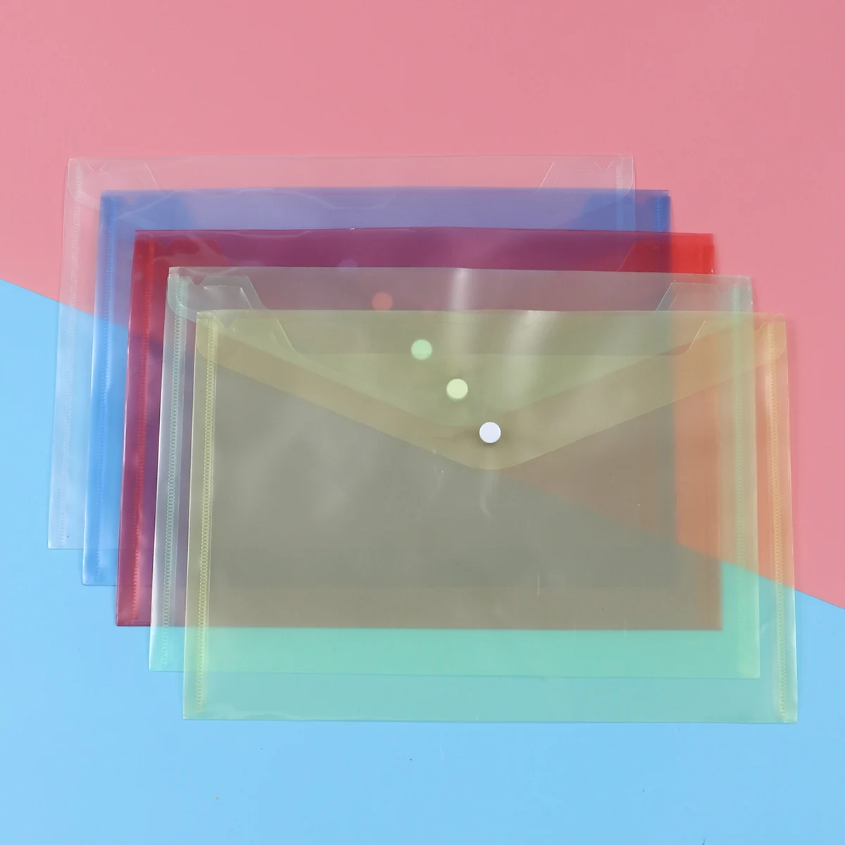 

24pcs Transparent Thick Plastic Document Bag File Folder With Zipper For Papers Magazines Business Receipts Portable Organizer