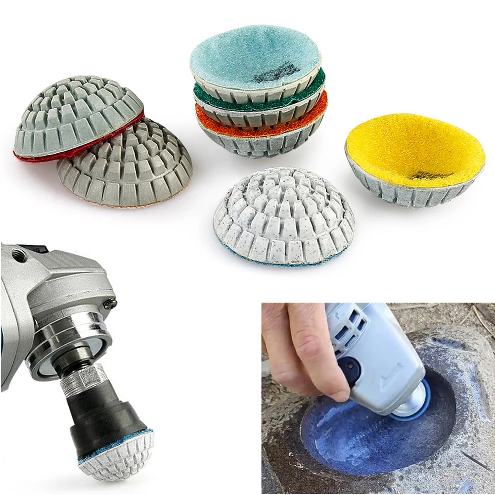 2inch Soft Grinding Wheel Wet Dry Diamond Polishing Pad Sanding Disc For M10 Thread For Sanding Granite Marble Quartz Tile Glass