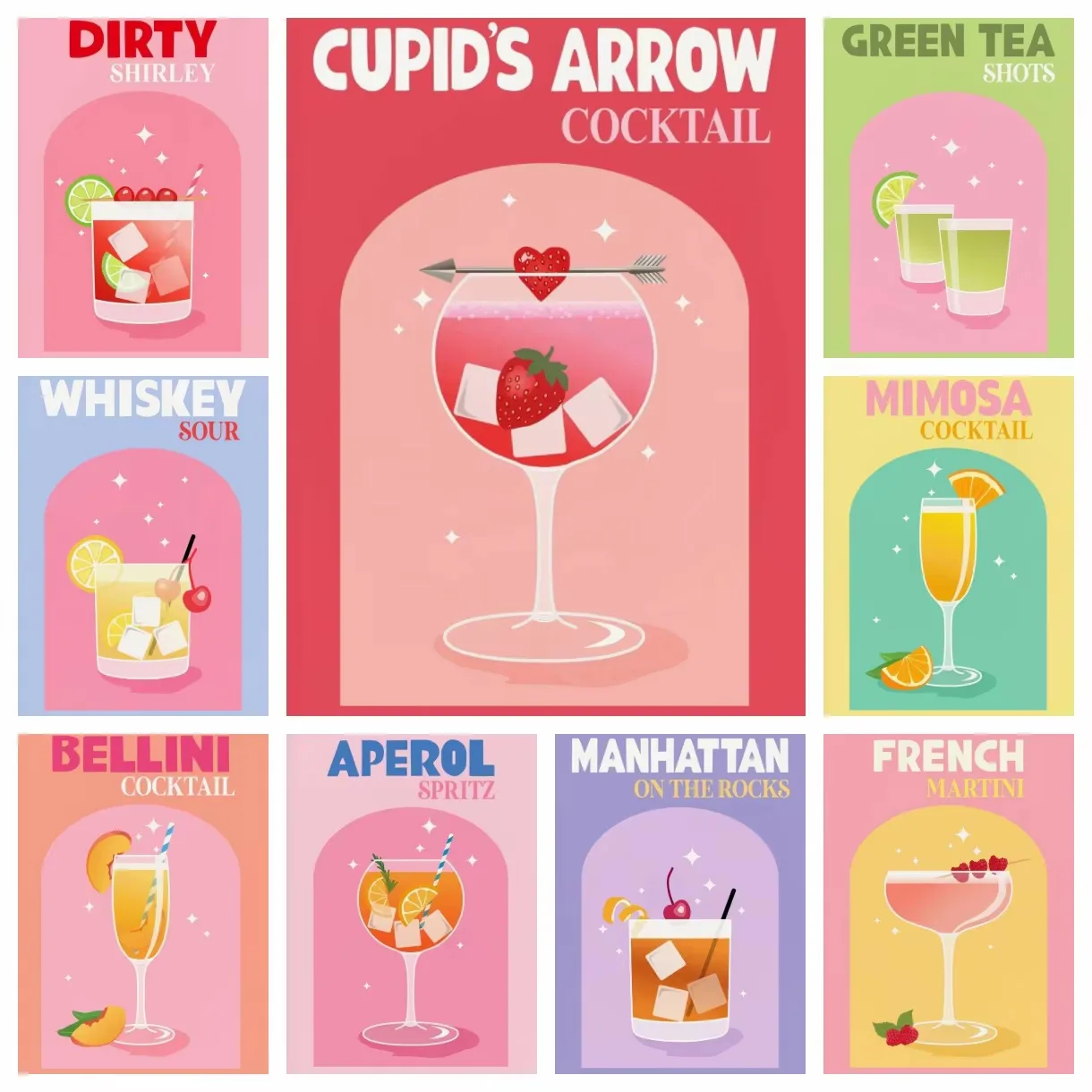 Diamond Painting Cupid Arrow Manhattan Bloody Mary Cocktail Diamond Mosaic Handmade Art Exquisite Creative Gift Home Decoration