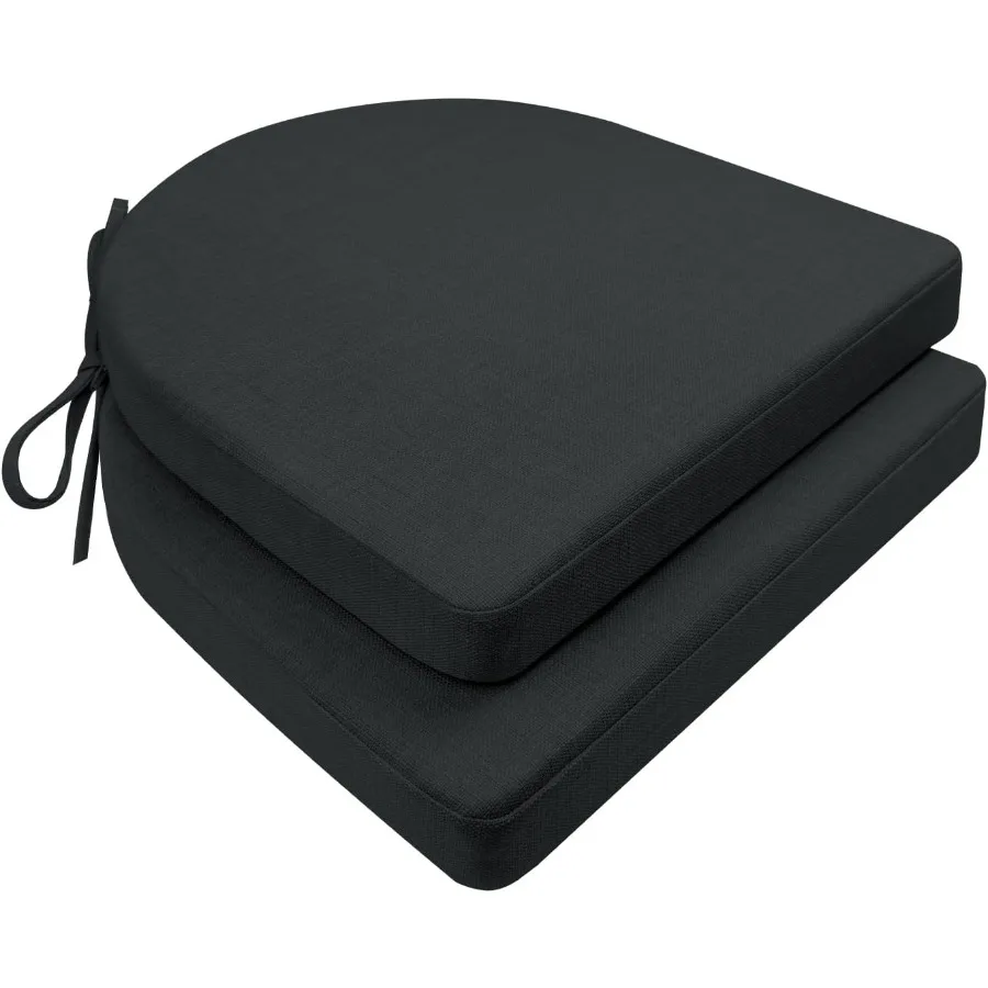 وسائد كرسي لكراسي الطعام، عبوة من 2 وسائد مقعد إسفنجية عالية الكثافة 35D لكراسي المطبخ مع أربطة غير قابلة للانزلاق وقابلة للإزالة #1