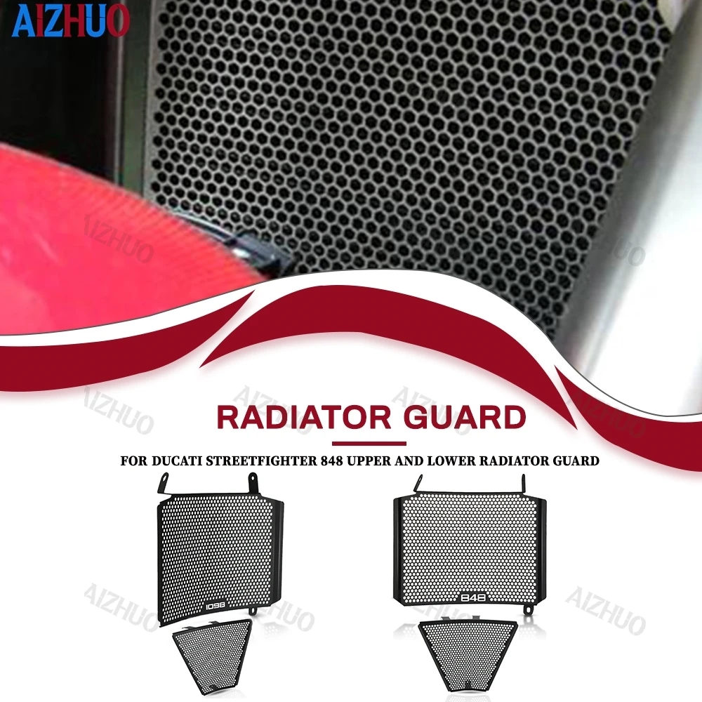 

For Ducati Streetfighter 848 2012-2016 1098 2009-2013 Upper and Lower Motorcycle Radiator Guard Protector Grille Grill Cover