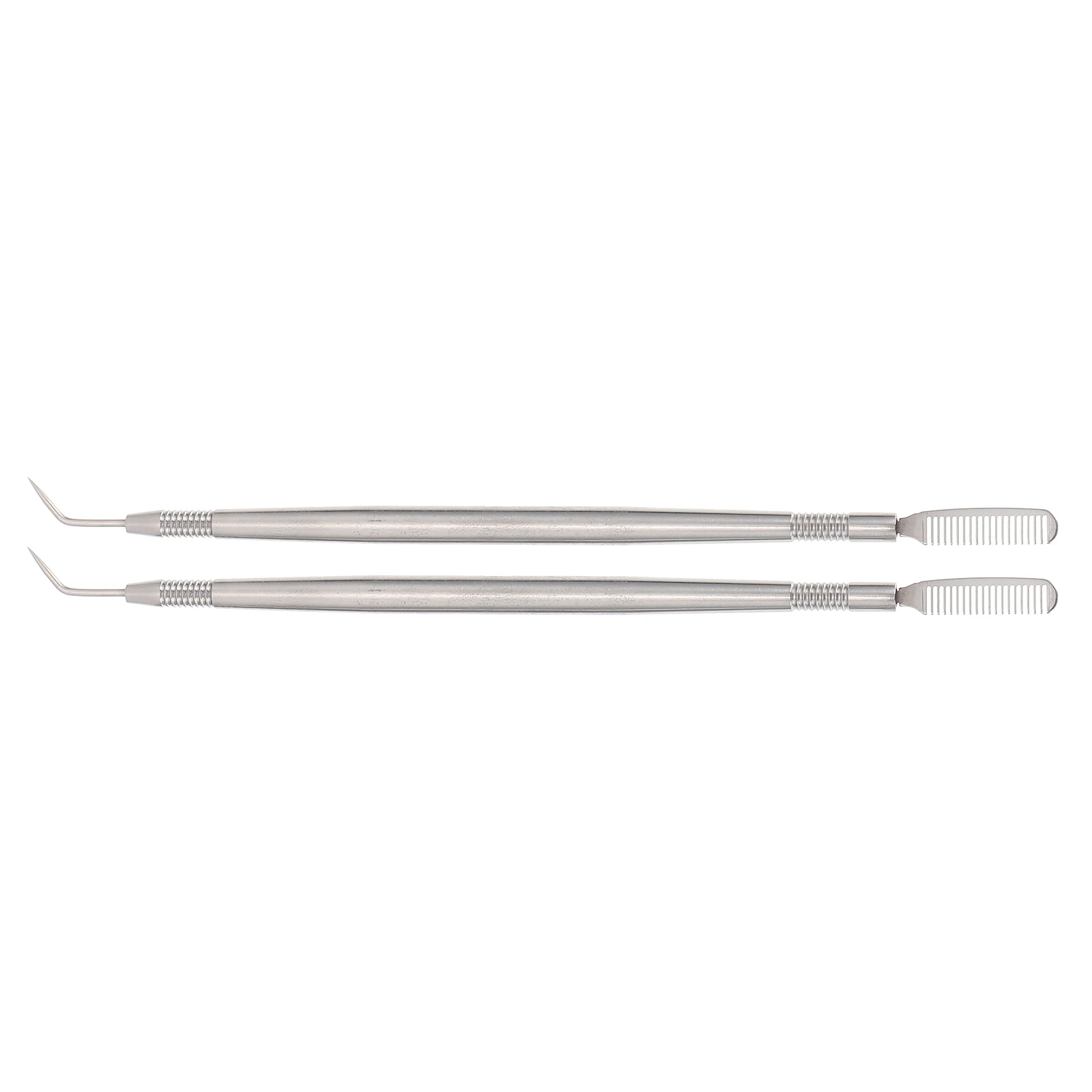 

2Pcs Eyelash Separator Double-end Eyebrow Combs Stainless Steel Perm Tools Eyebrow Comb Teasing Needle Needle