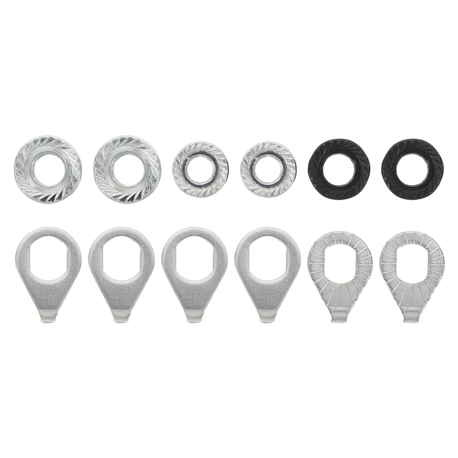 1Set Bicycle Axle Nut Washer Set M8 M9.5 M10 Bike Wheel Hub Nuts Anti-Rotation Tab Washers Mountain Road Bike Repair Hardware