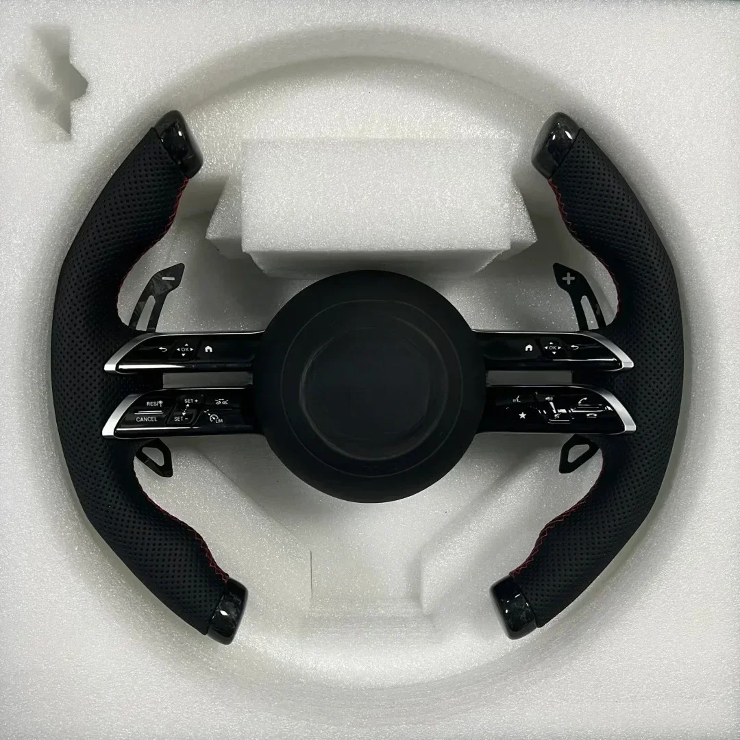 Car Leather Steering Wheel Cover Accessories Custom Glossy Carbon Fibre Leather Car Steering Wheel Cover Non Actual Price