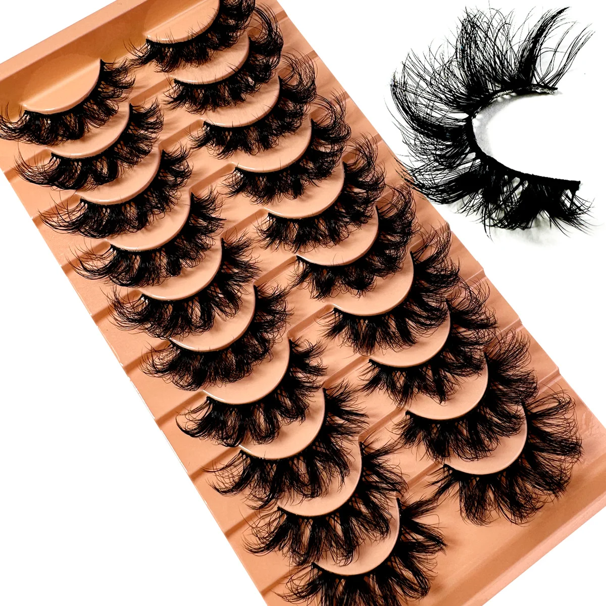 20 Paar künstliche 3D-Nerzwimpern, russisches Volumen, flauschig, dünn, natürliche falsche Wimpern, dicke, dramatische Nerzwimpern, Maquiagem-Make-up