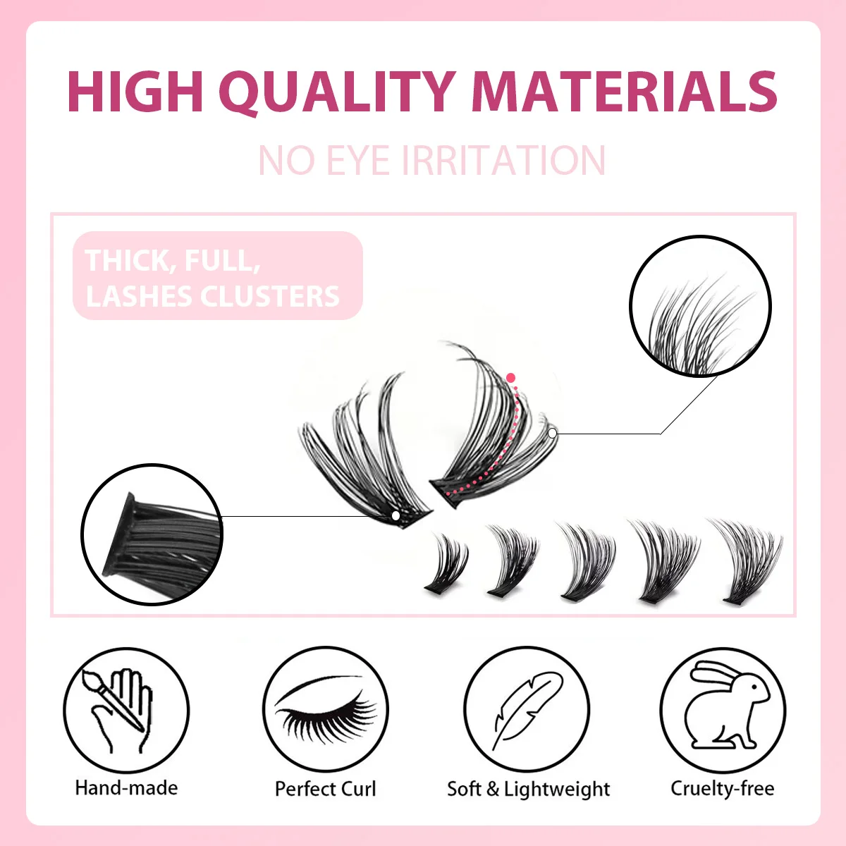 MIOFIA 5D Flauschige Cluster-Wimpern 30D-150D Dicke Einzelwimpern-Cluster 10-18mm Natürlicher Look Wiederverwendbare DIY-Wimpernverlängerungen – Detail 10