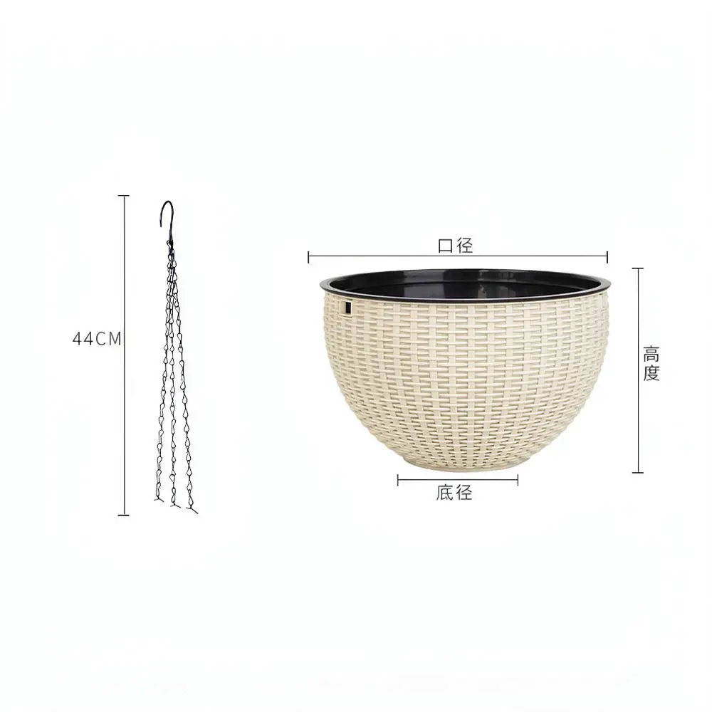 Self Watering Hanging Basket Planter Decorative Container For House Plants Flowers Durable Plastic Indoor Wall Plant Pot