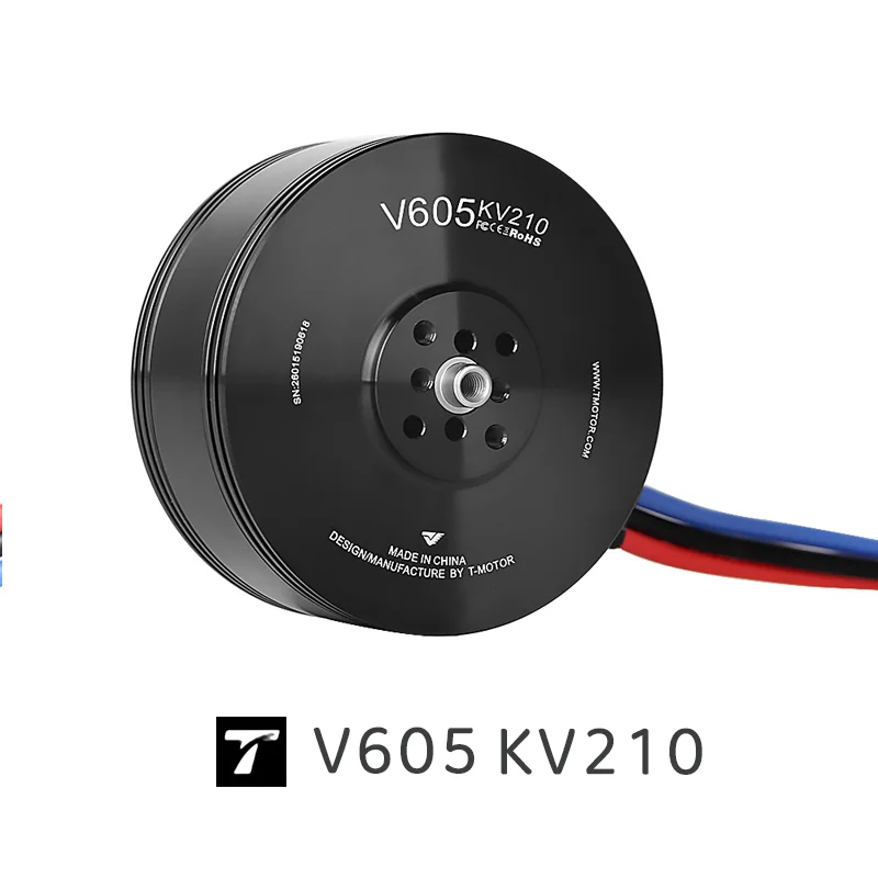 V605 T-MOTOR KV210 Vertical/fixed wing UAV motor Maximum power 3200W/lasting 180s Maximum current 70A/lasting 180s