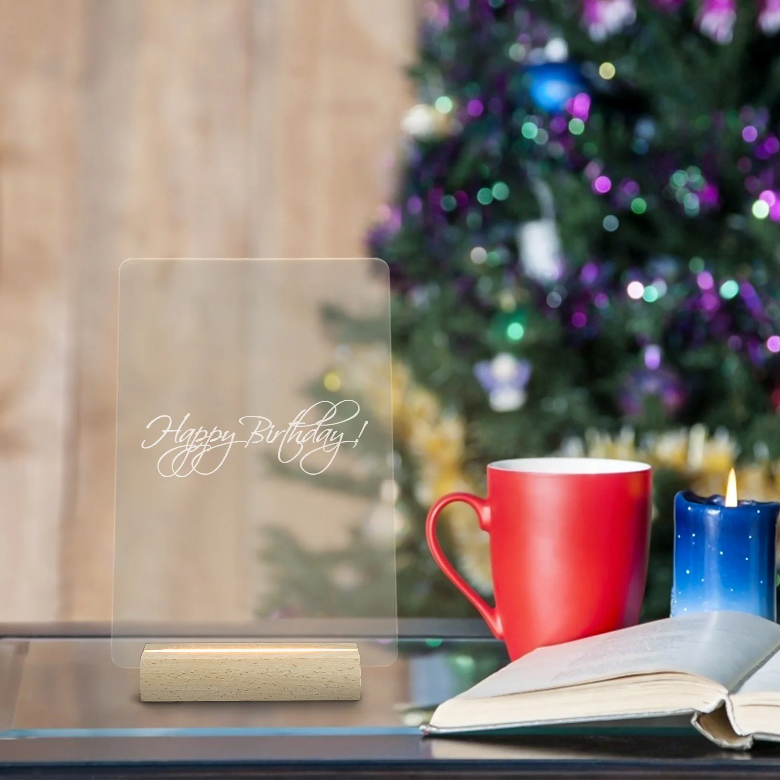 مجموعة واحدة من لوحة ملاحظات الأكريليك المضيئة لسطح المكتب للمنزل والمكتب والمدرسة والرسم الإبداعي القابل للمسح الشفاف