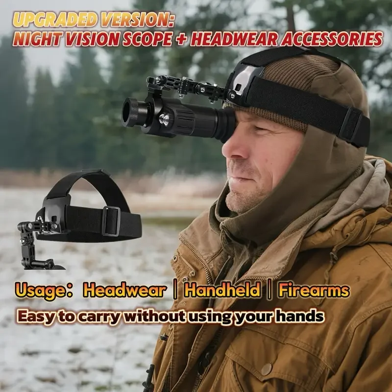Head-Mounted Night Vision Scope for Camping and Hunting | 2.8-Inch HD Night Vision Device | Tactical Gear