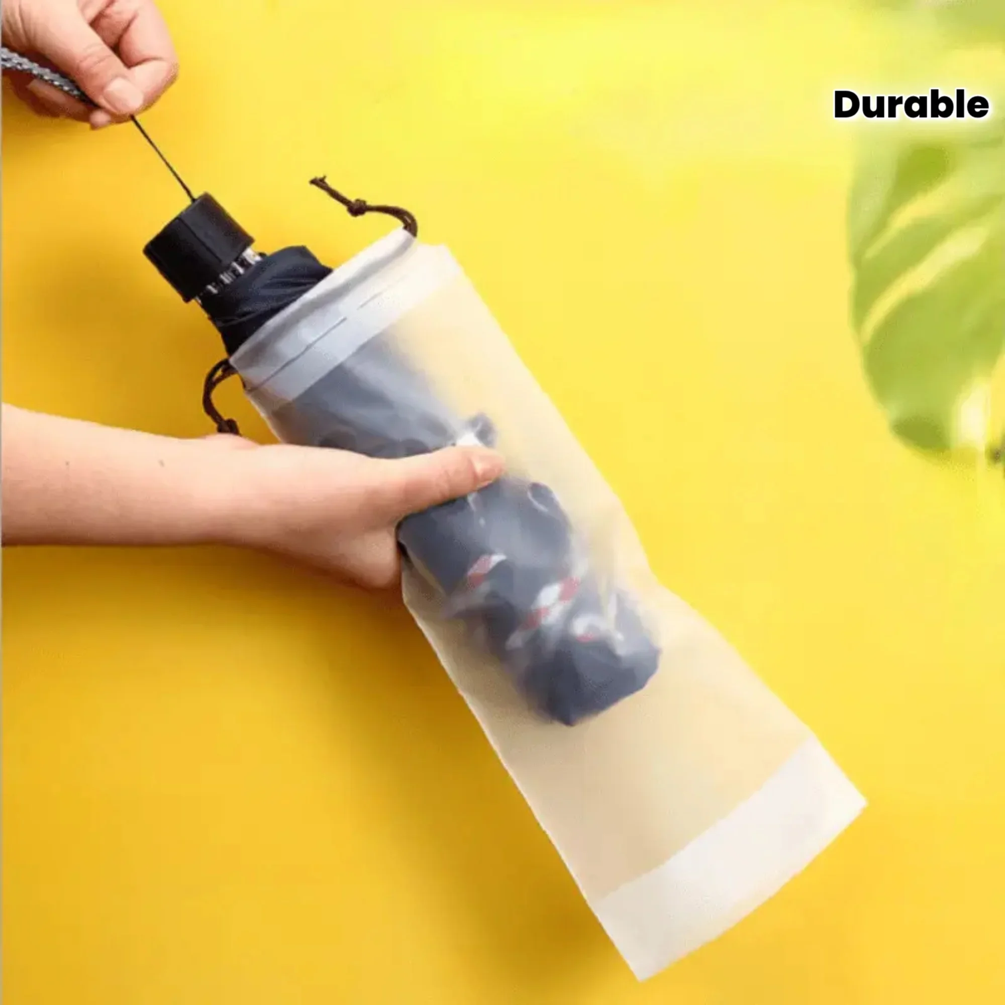 2 bolsas para paraguas translúcidas mate - Material EVA duradero, reutilizables, con cierre de cordón, adecuadas para almacenamiento en el hogar y en viajes