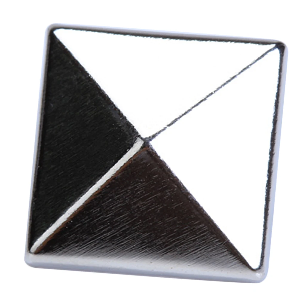 100pcs 12mm Square Pyramid Studs s Punk Rock Spike Studs Leathercraft silver