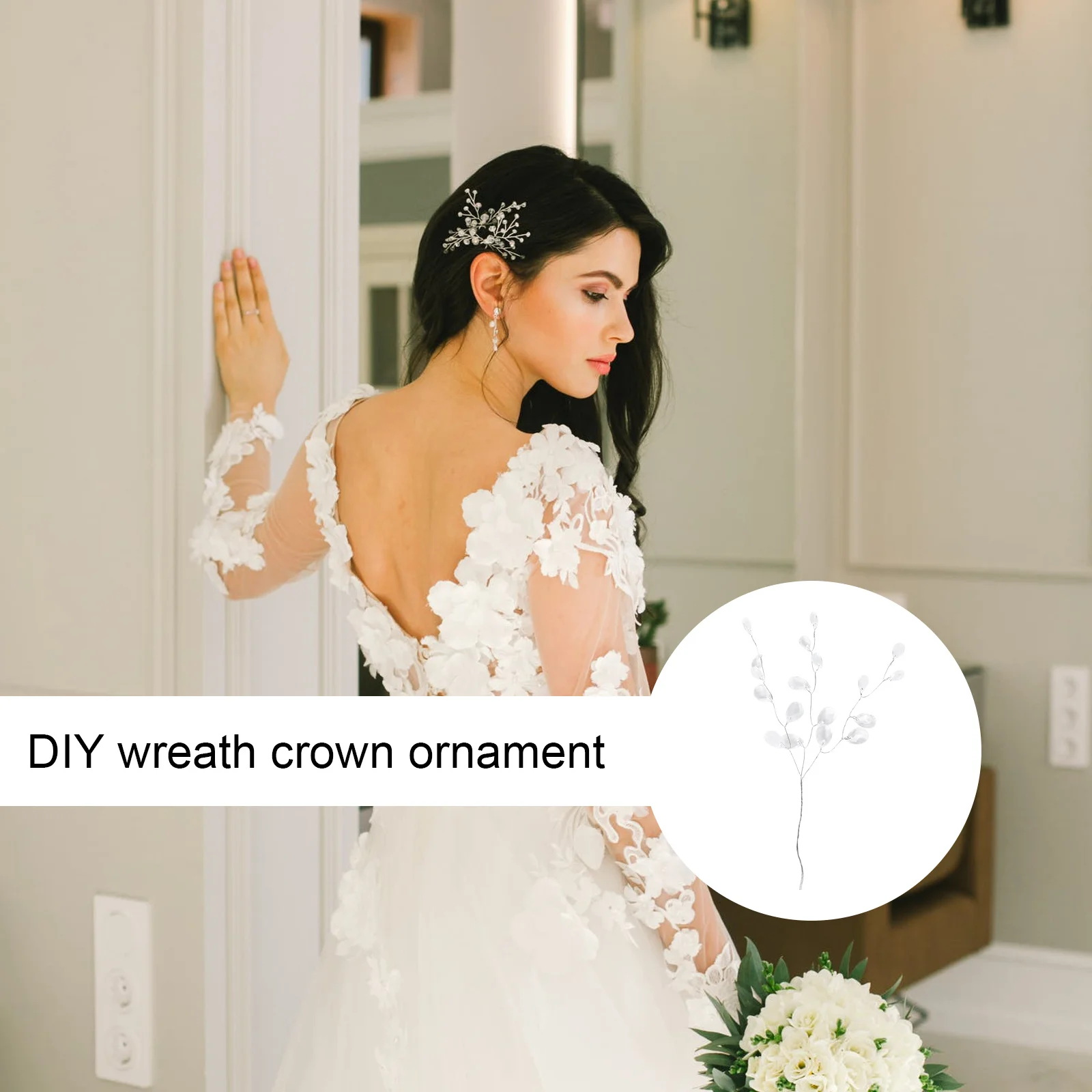 

50pcs Flower Branch 16Cm Drops For Wedding Acrylic Crystal Bead Drops For Wedding Diy Craft White Tree Bead Sprays