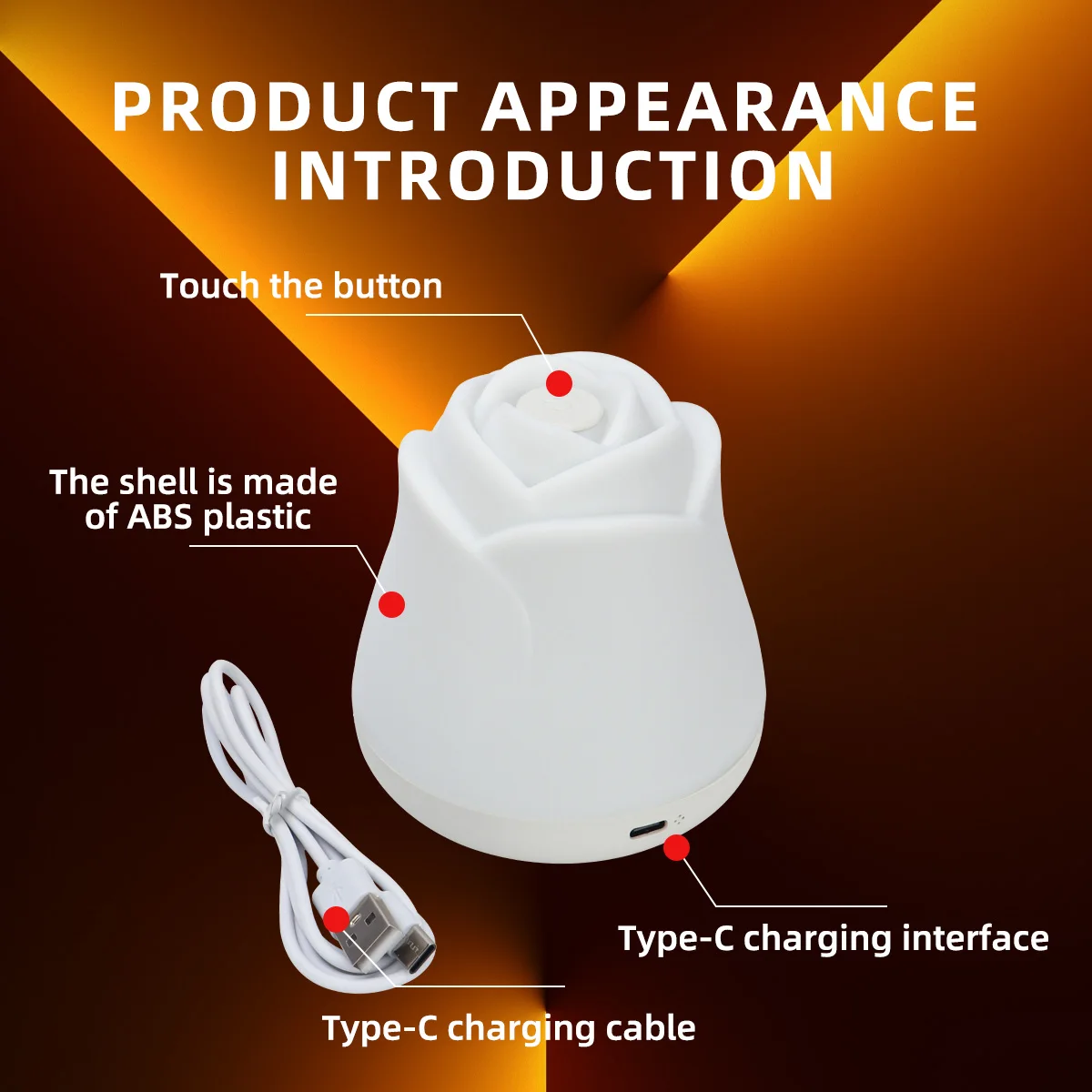 Цветок розы USB 5 В светодиодный ночник с регулируемой яркостью 3 цвета сенсорная лампа теплый белый для спальни детская спальня украшение рабочего стола