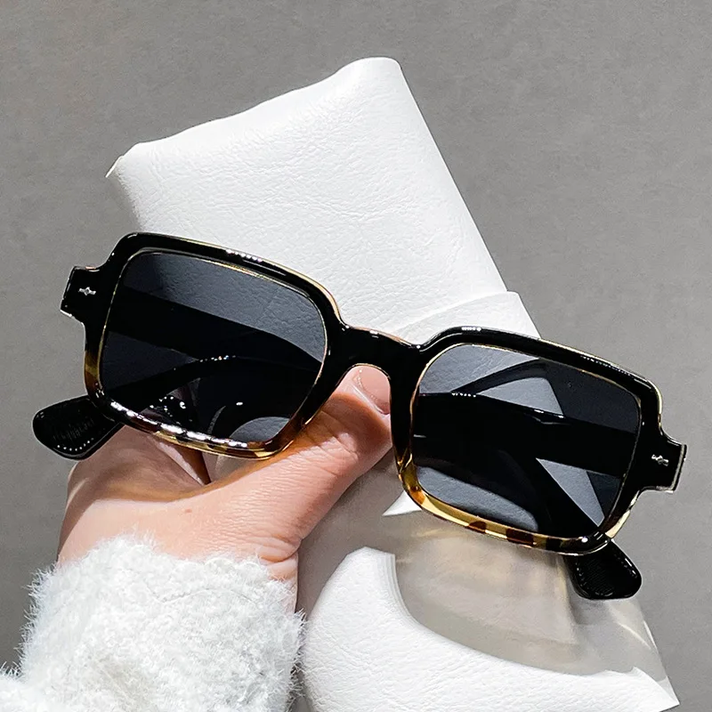 Small Frame Square Sunglasses Women For Men Fashion Vintage Trendy Sun Glasses Punk Luxury Brand Designer Pink Leopard Shades image 2