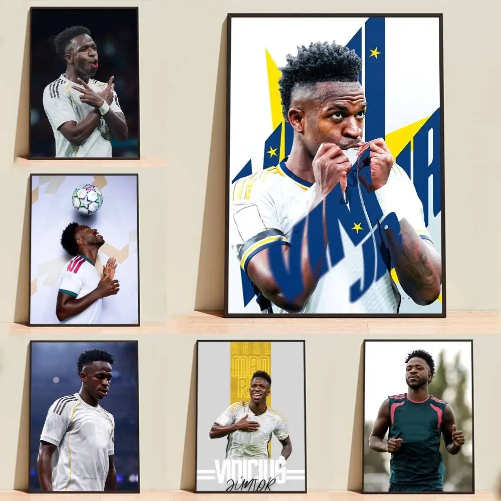 Vini Football V-Vinicius J-Junior Poster High Quality Dorm Living Room Aesthetic Wall Decoration Painting Stickers Gift