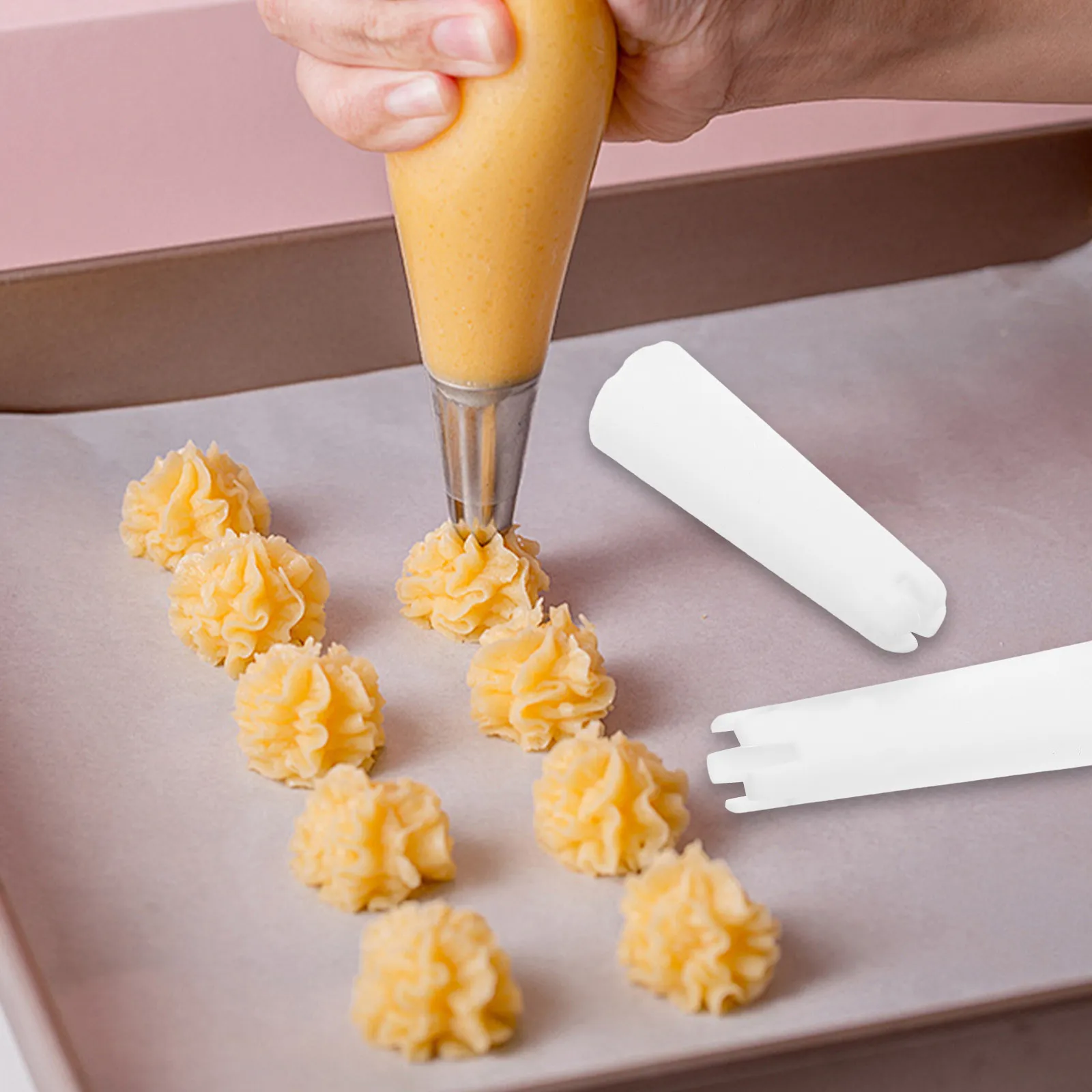 3Pcs Piping Nozzle Set Cream Puff Decorating Tips Reusable Cake Art Compatible Dispensers Precision Round Icing