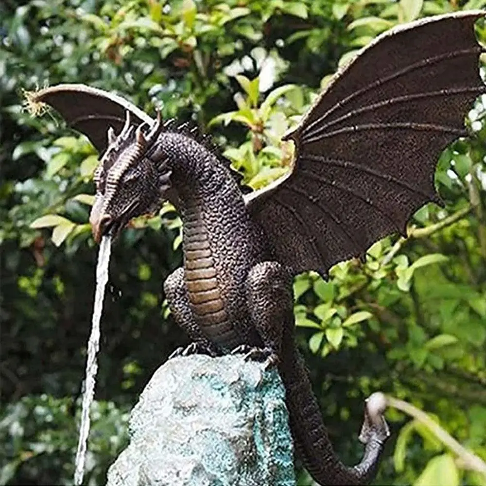 

Realistic Garden Fountain Dragon Statue Resin Dragon Pattern Fountain Spray Dragon Retro Water Spray Dragon Home