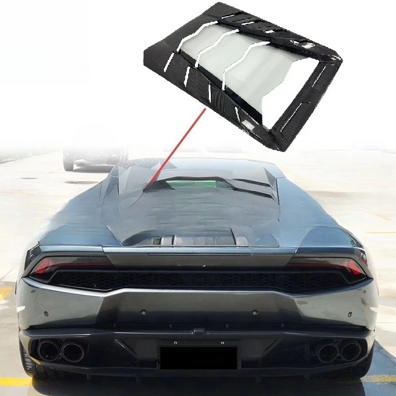 Car Part LP610 to MSY Style Carbon Fiber Engine Hood Bonnet With Glass for Huracan EVO LP580 Refit Rear Trunk Hood Cover