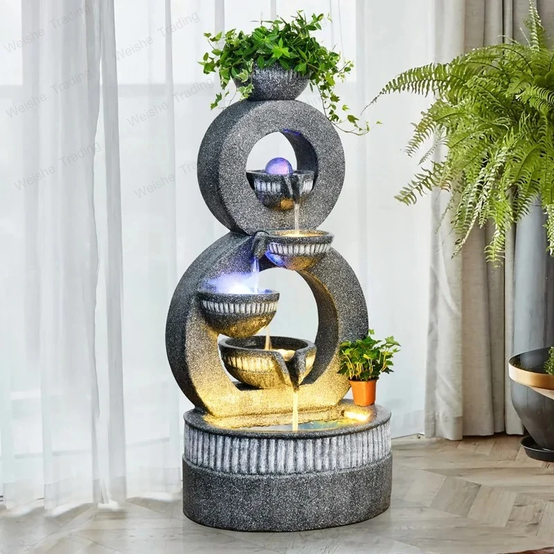 Living Room Entrance Decoration Flowing Water Light Luxury Landscape Floor Ornament