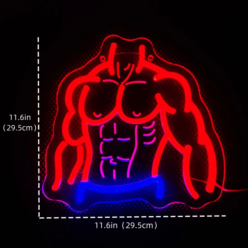 Fitness Neon Light，Muscle Body PatternLEDLamp，Gym/Store/Room Neon Light，Decorative Lamp，5VVoltageLEDNeon Light