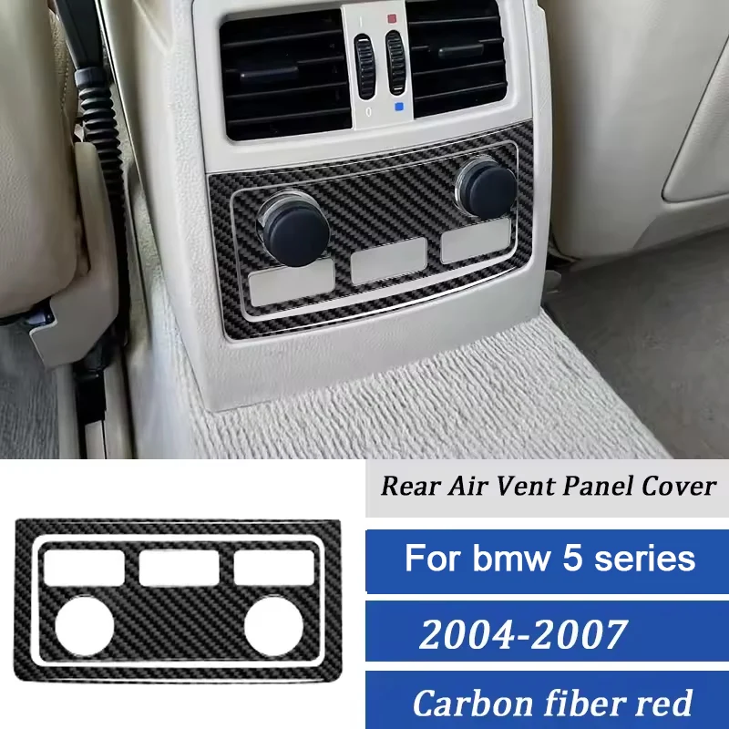 

For BMW 5 Series E60 E61 2004-2007 Carbon Fiber Car Interior Rear Air Condition Outlet Panel Cigarette Lighter Frame Stickers