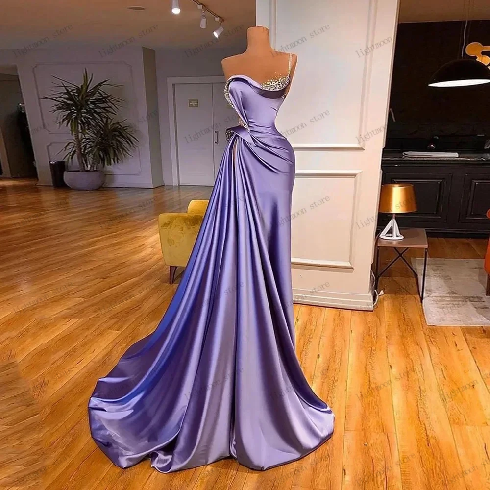 Vestido De noche De satén con apliques De lentejuelas, traje Sexy sin mangas con espalda descubierta para fiesta Formal, novedad De 2024