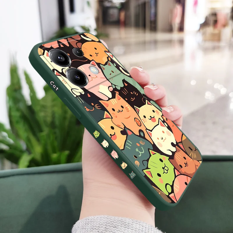 Colorful Cats Phone Case For Xiaomi Poco F7 X7 X6 F6 M6 M5 M5S F5 X5 F4 X4 M4 F3 M3 X3 Pro 4G 5G Ultra GT Silicone Cover