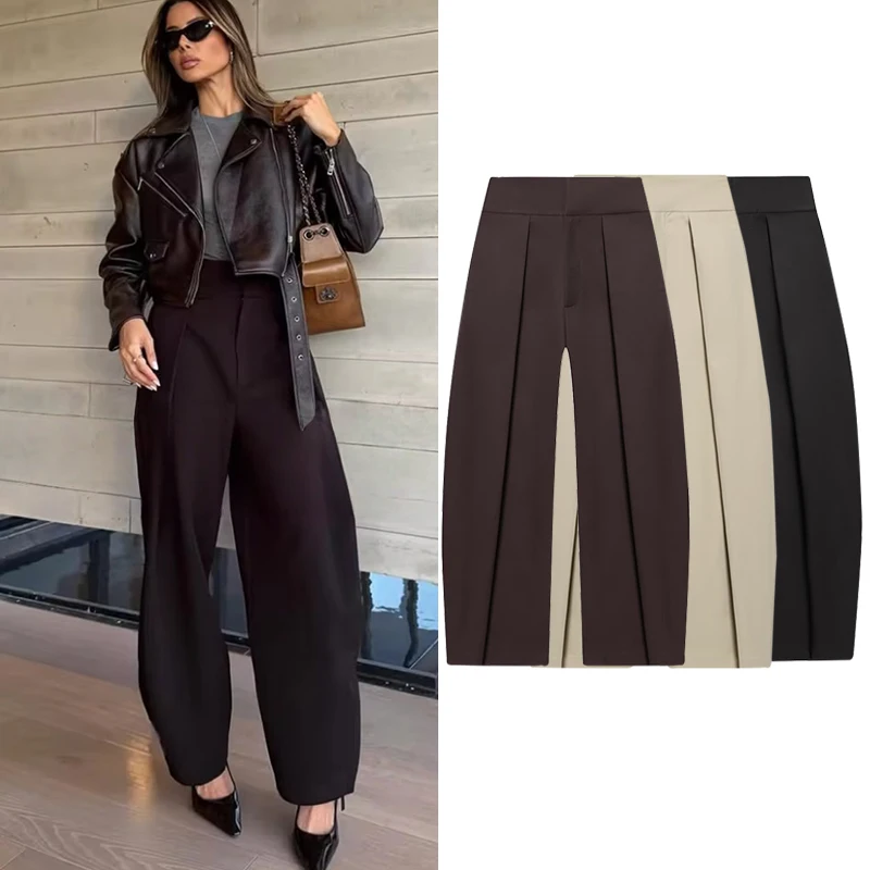 Tidalyf Women's 2026 New High Waist Pants Spring Fashion Slim Women's Office Pants Street Elegant Youth Travel Holiday Pants