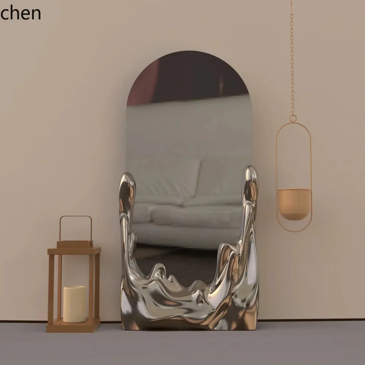 d3  wall-mountable/waist-high ripple glass full-length mirror for home use Superior Workmanship, Purchase With Confidence