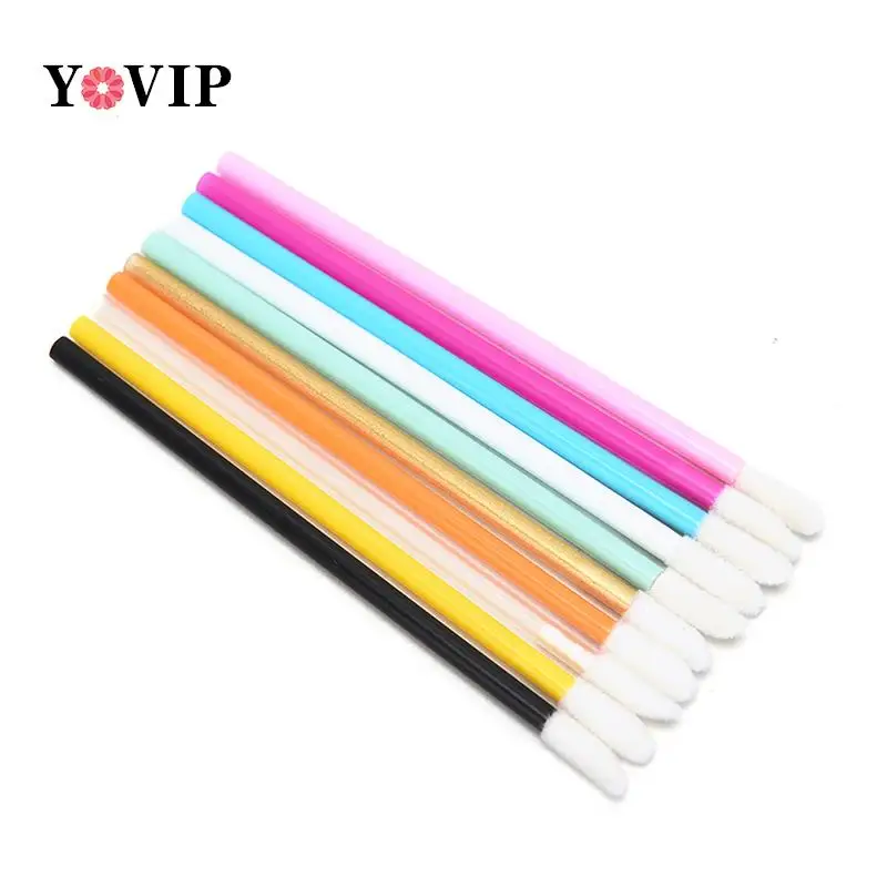 50 pcs Disposable hollow lip brush Soft Lipstick Mascara Wands Applicators Eyelash Cleaner Cosmetic brushes women Make Up Tools