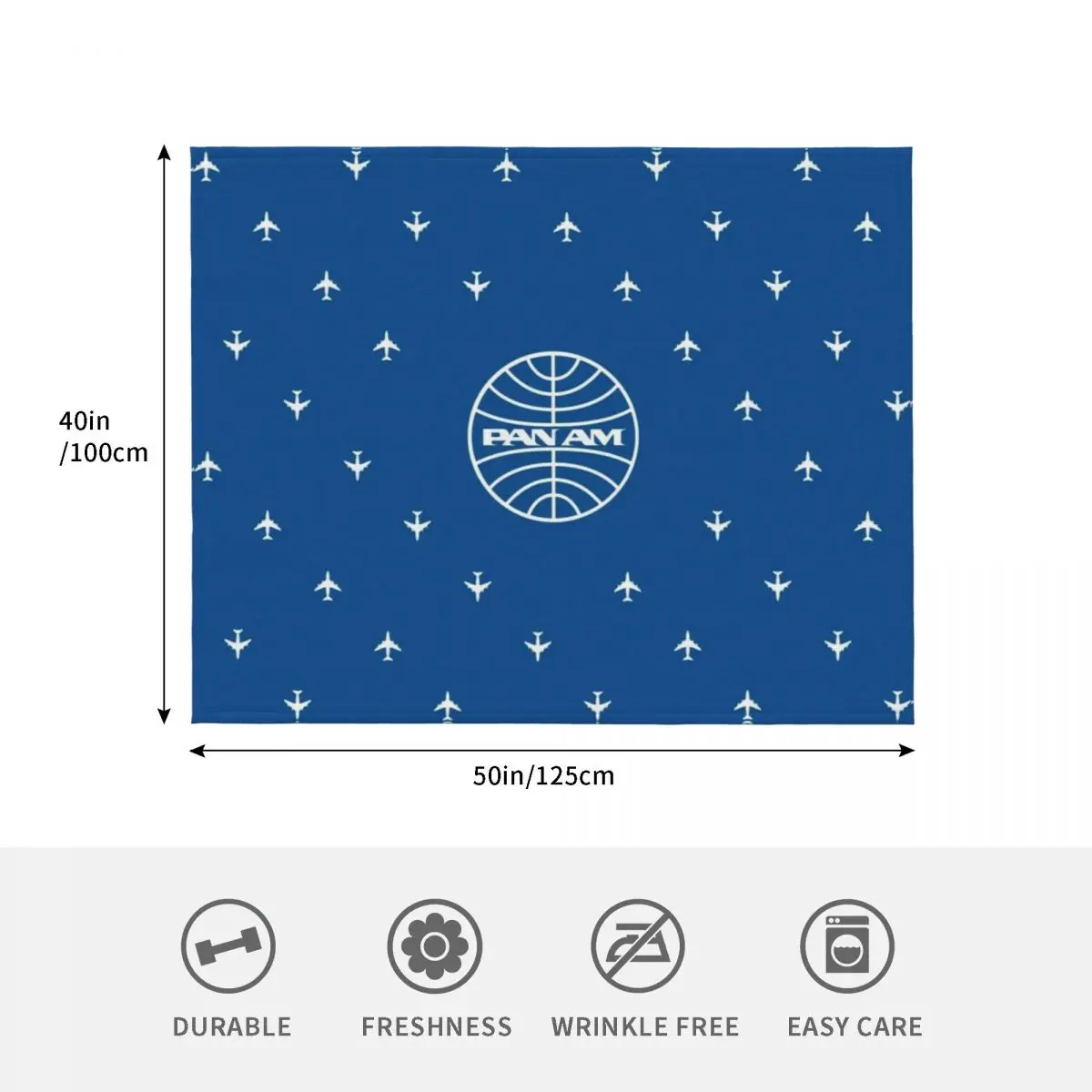 آم | عموم الخطوط الجوية الأمريكية | بطانية رمي بتصميم كلاسيكي، متعددة الأغراض، بطانيات رمي فاخرة كبيرة #4