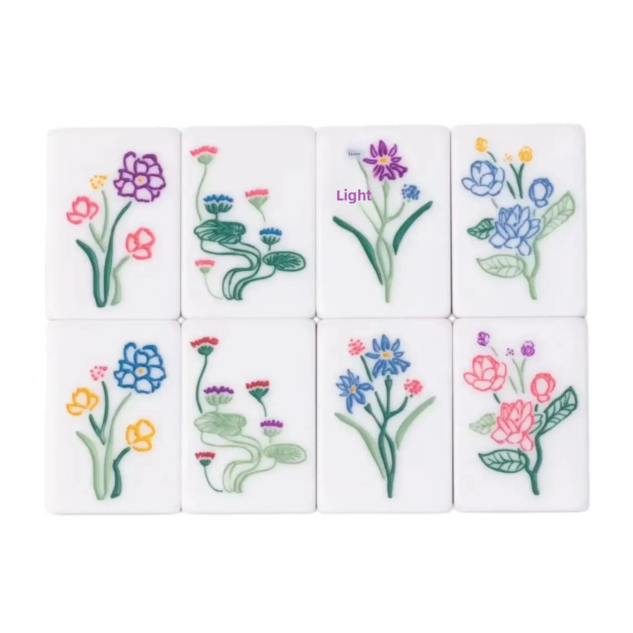 Spot New American Three-Layer Acrylic Green Fritillary Hand-Painted Mahjong Cross-Border Green Jade Wholesale Chess Card