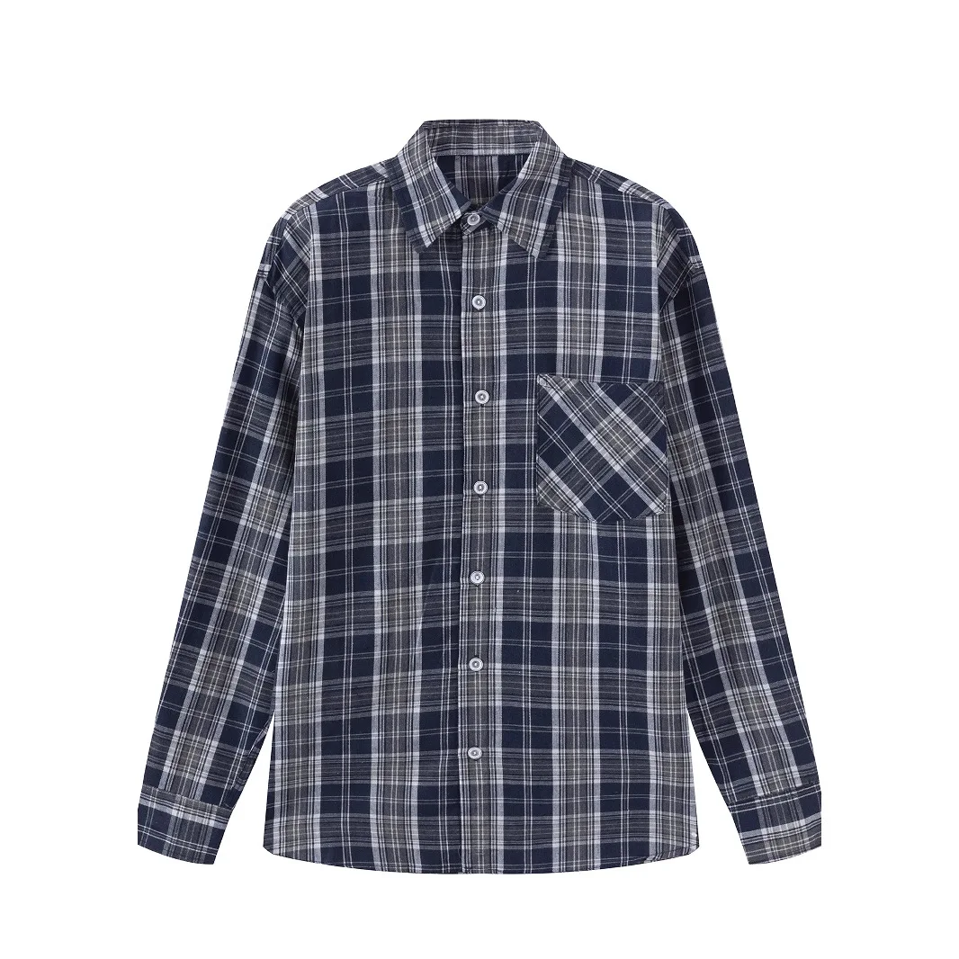 

Мужская рубашка красивого размера, классическая универсальная повседневная полосатая подкладка с длинными рукавами и лацканами