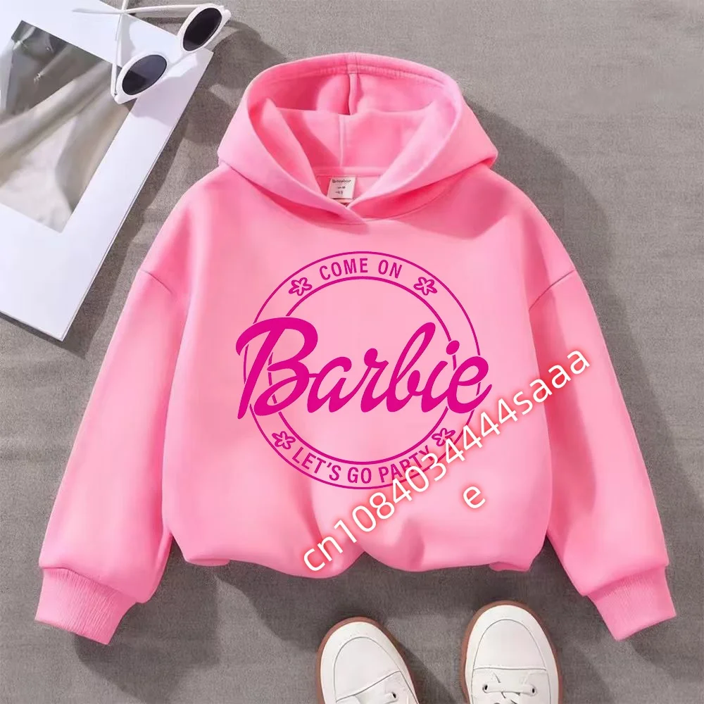 Fashion Barbie Graphic Kid Hoodie hot Hooded Sweatshirt Boys Girls Streetwear Casual Long Sleeve Children Clothes