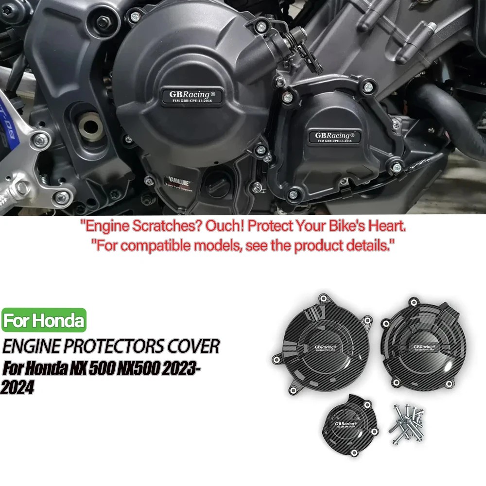 

NX500 Engine Clutch Cover Sets Motorcycle Accessories for Honda NX500 NX 500 2023-2024, Bonnet Protector Engine Cover Protection