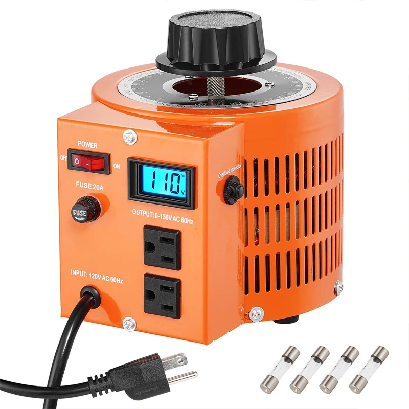 2KVA Variable Voltage Transformer 110V to 0-130V AC Variac Voltage Regulator Adjustable Transformer
