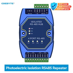 Industrial 4-way Cache RS485 Hubs Photoelectric Isolation DC8-28V CDEBYTE E810-R14 ESD Protection Power and Signal Isolation
